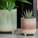 Garnek ceramiczny w kolorze matowego różu, reaktywny, wys. 8,5 cm x gł. 8 cm
