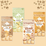 Schogetten Blond Karmel | Karmel z białą czekoladą i kawałkami karmelu | Tabliczka czekolady 100g | Wygodnie porcjowane