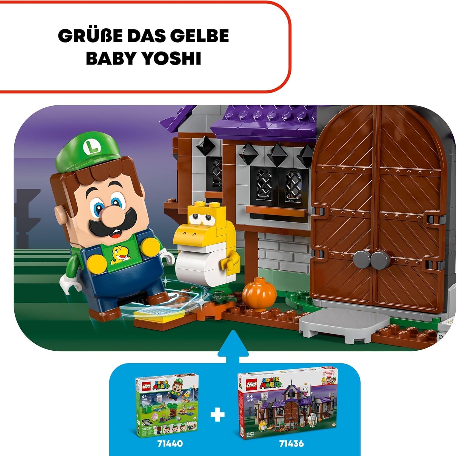 LEGO Super Mario King Nawiedzony dom Buu Huu Nawiedzony dom dla dzieci Zestaw kolekcjonerski Nintendo z małym Yoshi Prezent dla chłopców, dziewcząt i graczy w wieku od 8 lat 71436 Zestawy do budowania Besuche w sklepie LEGO