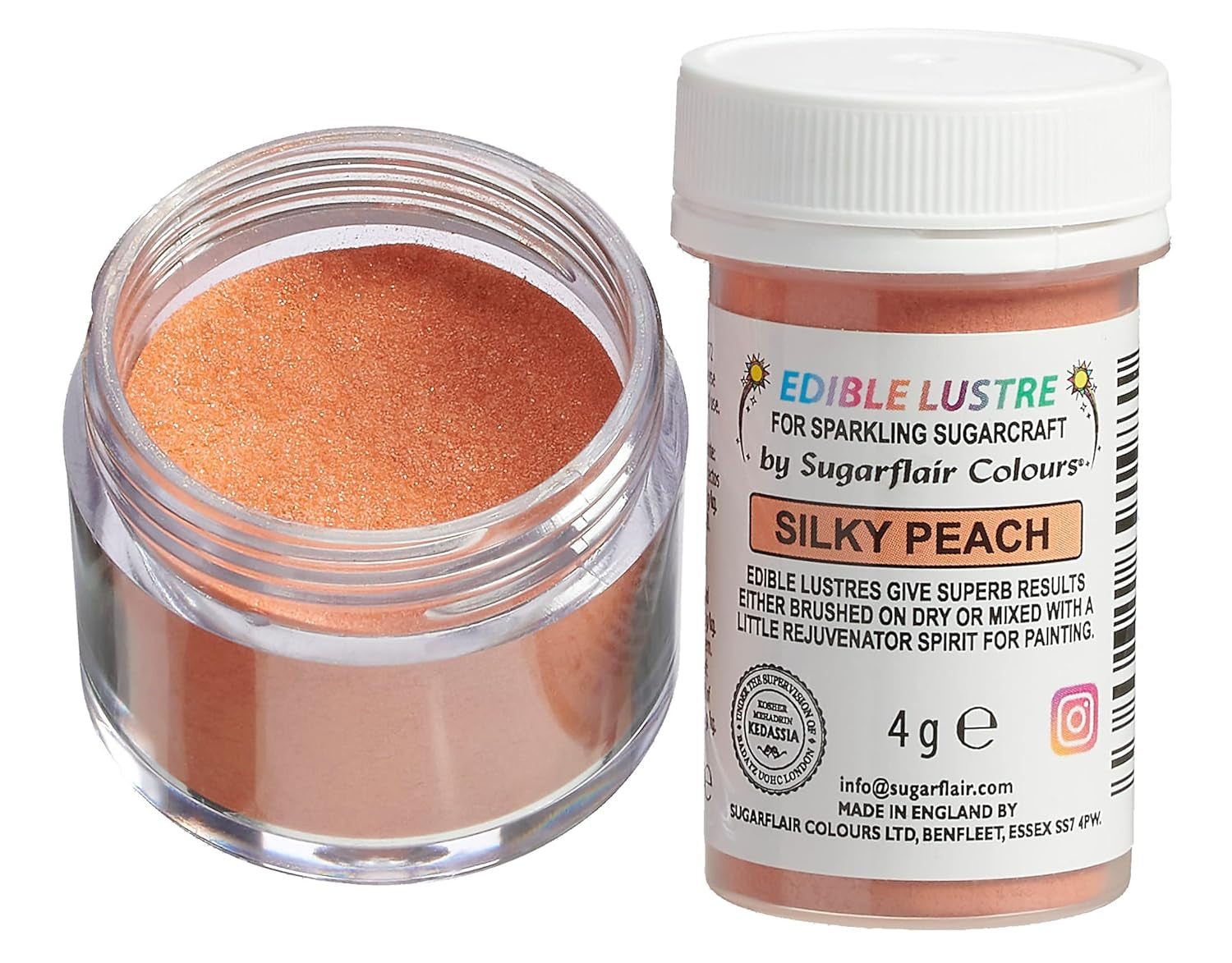 Sugarflair Edible Lustre, jadalny brokat, brzoskwinia, 4 gramy Brokat Naty Shop Domyślny tytuł