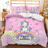 Pościel dla dziewczynki, Jednorożec, 2 poszewki na poduszki Pościel - dziecięca Naty Shop Jednorożec Różowy (model 1) 135×200 cm