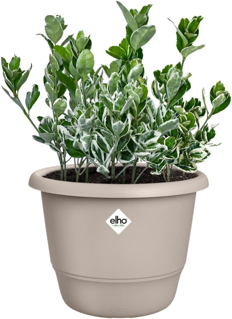 elho Amiga Round 47 - Doniczki do wnętrz i na zewnątrz - 100% plastiku pochodzącego z recyklingu - Ø 47,0 x wys. 35,3 cm - Beżowy/Beżowy Grzyb