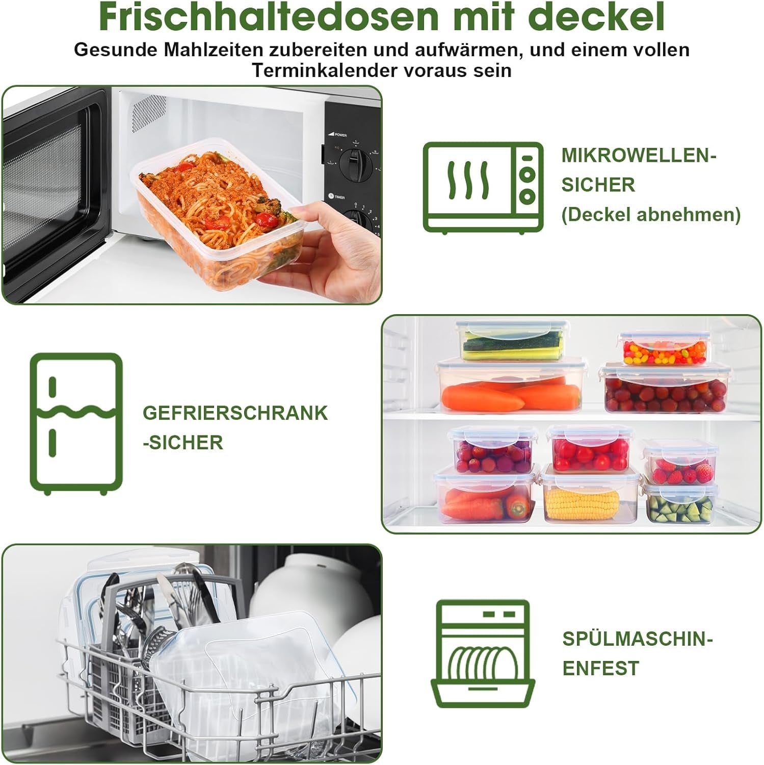 YASHE Słoiki do przechowywania żywności z pokrywką, 12-częściowy zestaw plastikowych słoików do przechowywania, bez BPA, w 100% szczelne, z możliwością układania w stosy, przezroczyste pudełka do przechowywania żywności Naty Shop