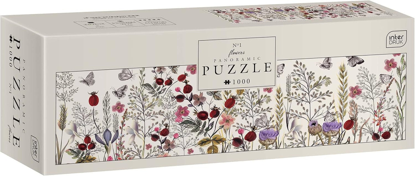 Kwiaty nr 1 - puzzle panoramiczne 1000 elementów dla dorosłych Puzzle Naty Shop Kwiaty nr. 1 szt