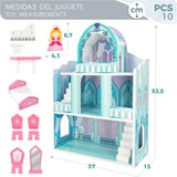 Colorbaby WOOMAX 49314 - Drewniany zamek 37 X 15 X 53,5 cm +3A Domki dla lalek Naty Shop