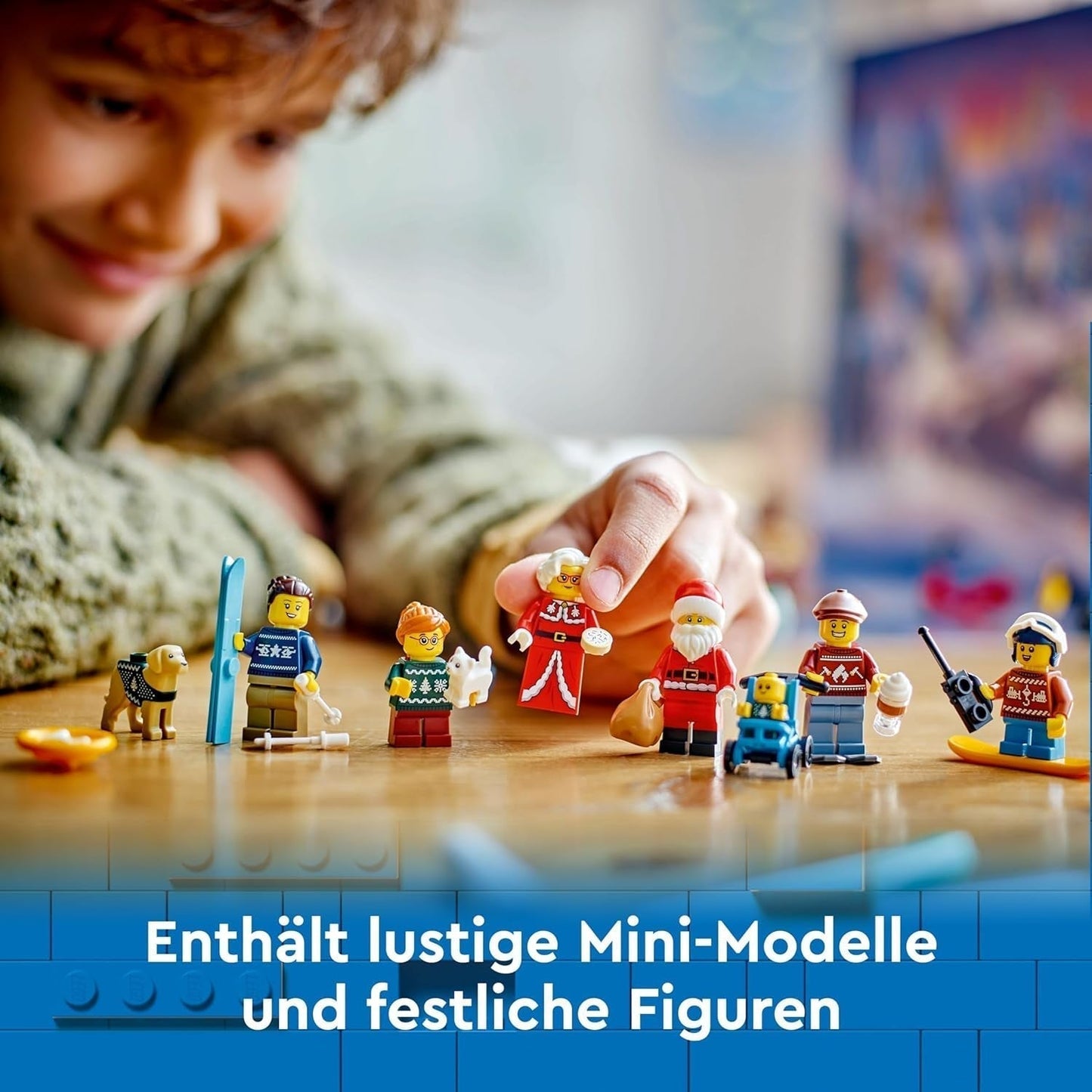 LEGO City Kalendarz adwentowy 2024, prezent adwentowy dla dzieci od 5 lat, 24 niespodzianki, minifigurki w świątecznych kombinezonach, Święty Mikołaj i Pani Święty Mikołaj, prezent na Boże Narodzenie 60436 Zestawy do budowania Besuche den LEGO-Store