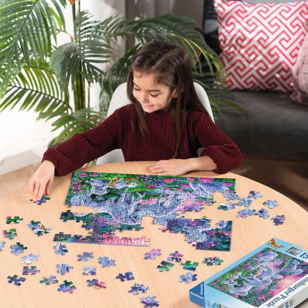 Puzzle Ravensburger dla dzieci - 10021 Einhörörner Im Abendrot - Puzzle fantasy dla dzieci powyżej 7 lat, zawierające 150 elementów w formacie XXL Puzzle Naty Shop