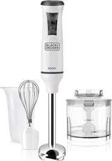 BLACK+DECKER Mikser stojący | BXHBA1500E | 1500 watów | 20 prędkości | Turbo | Edelstahl | Spritzschutz | Zawiera Pürieraufsatz, Schneebesen, Zerkleinerer Und Messbecher Kitchen Naty Shop Single 3 Zubehörteile 600W