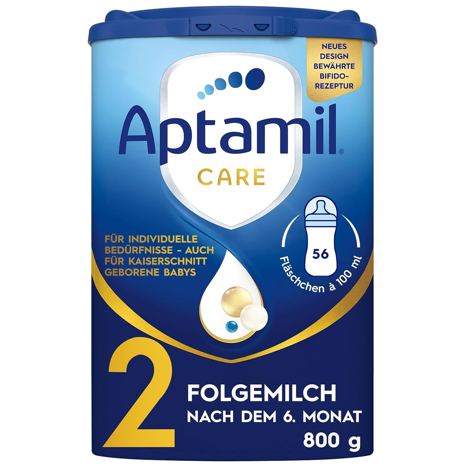 Aptamil Care 2 – Odpowiedni również dla dzieci urodzonych przez cesarskie cięcie – 1 x 800 g
