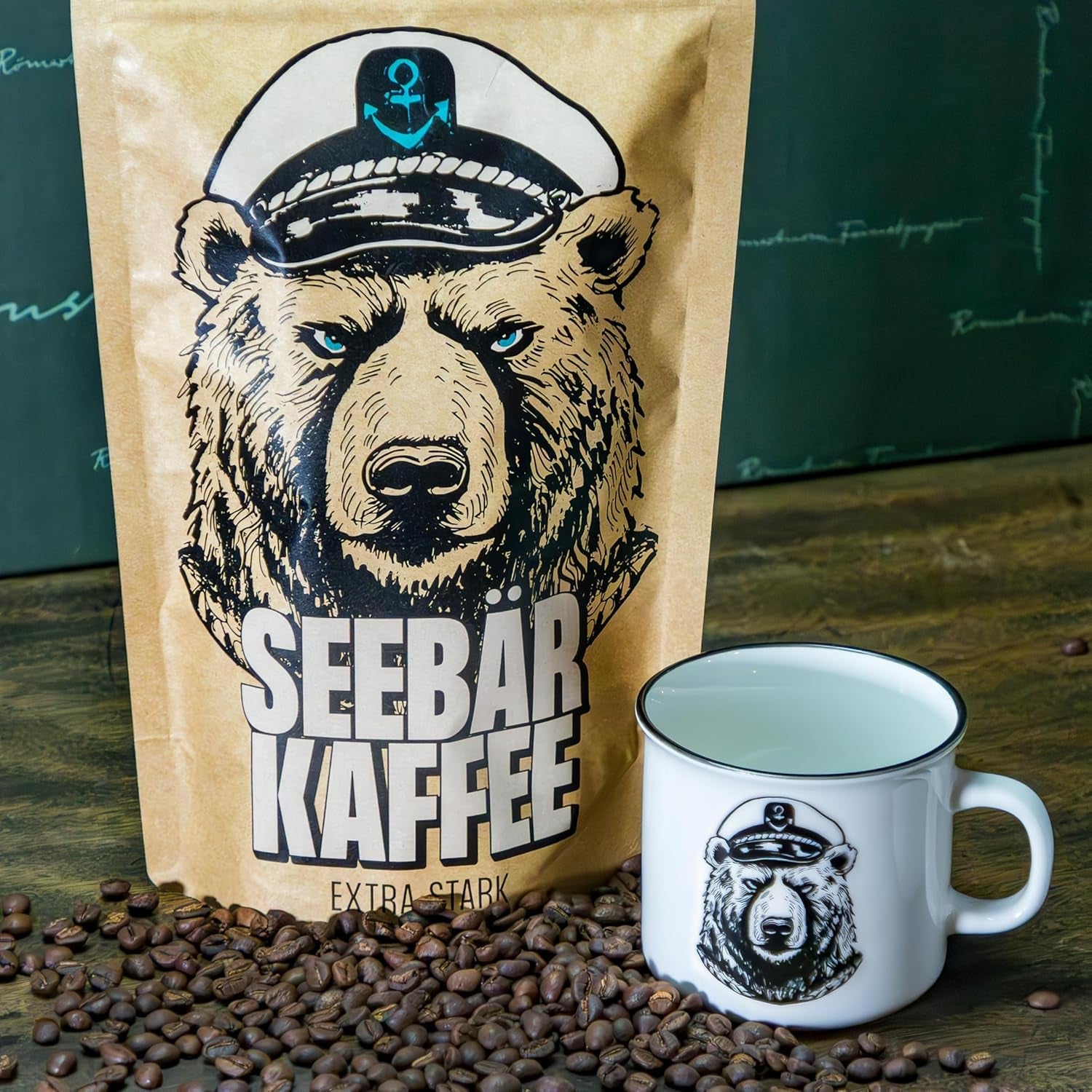 KAWA SEEBĘR - Ekstra mocna kawa ziarnista - 500g - Niska kwasowość i intensywny aromat - Całe ziarna do ekspresów w pełni automatycznych, espresso i french press - Wysoka zawartość kofeiny i niska kwasowość