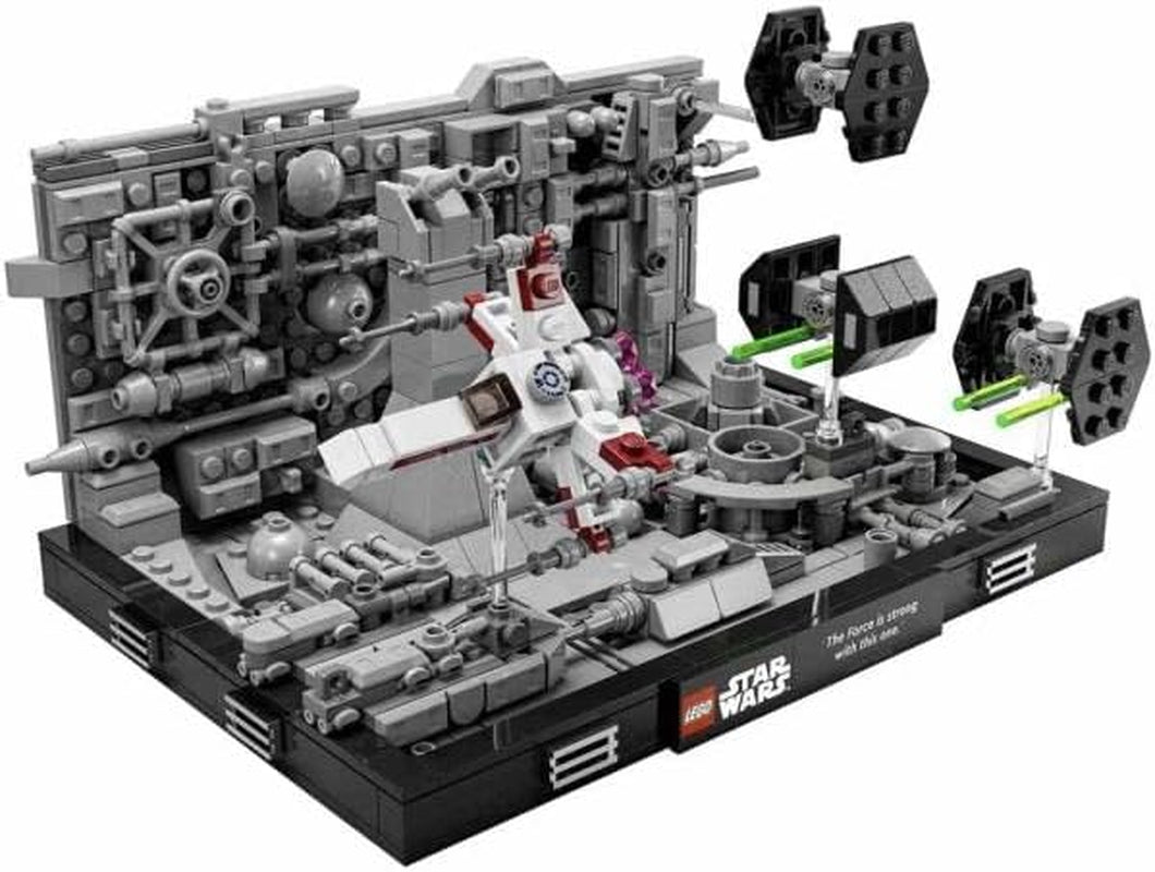 LEGO 75329 Zestaw dioramy Star Wars Gwiazda Śmierci, zestaw do budowania X-Winga dla dorosłych Luke’a Skywalkera, gadżety dla fanów „Nowej nadziei”, dekoracje pokoju, zestawy do budowania podarunkowe w sklepie LEGO