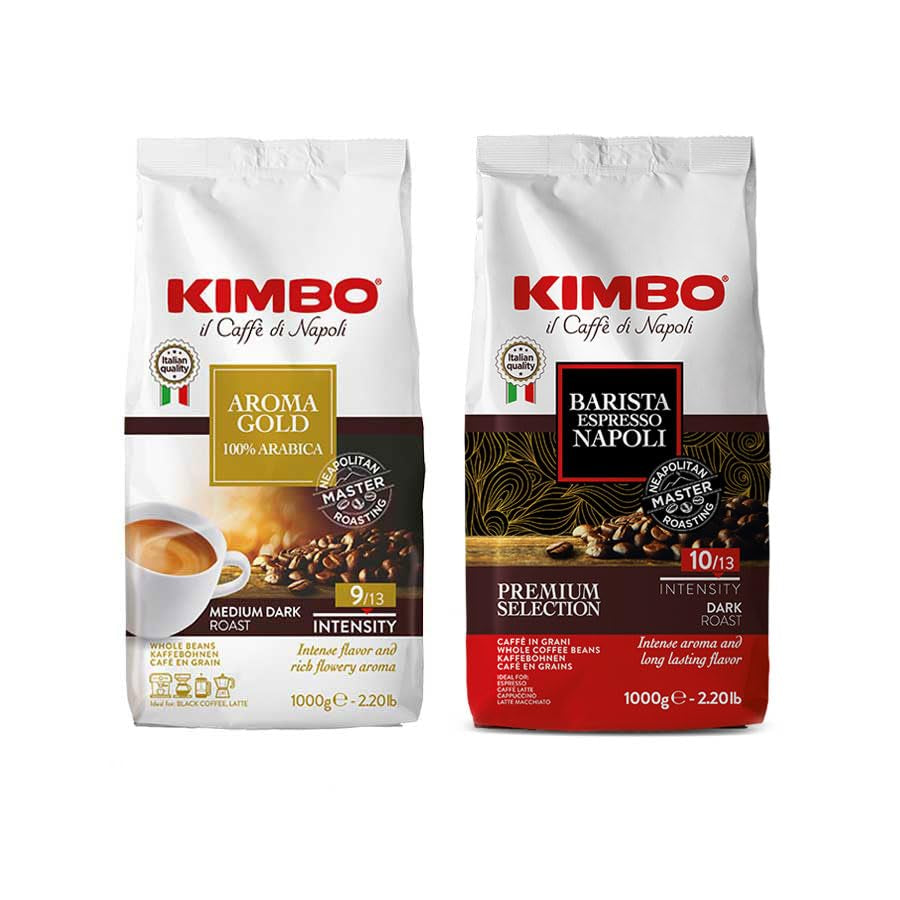 Zestaw kaw ziarnistych: Aroma Gold 100% Arabica i Espresso Napoli 1 kg x 2