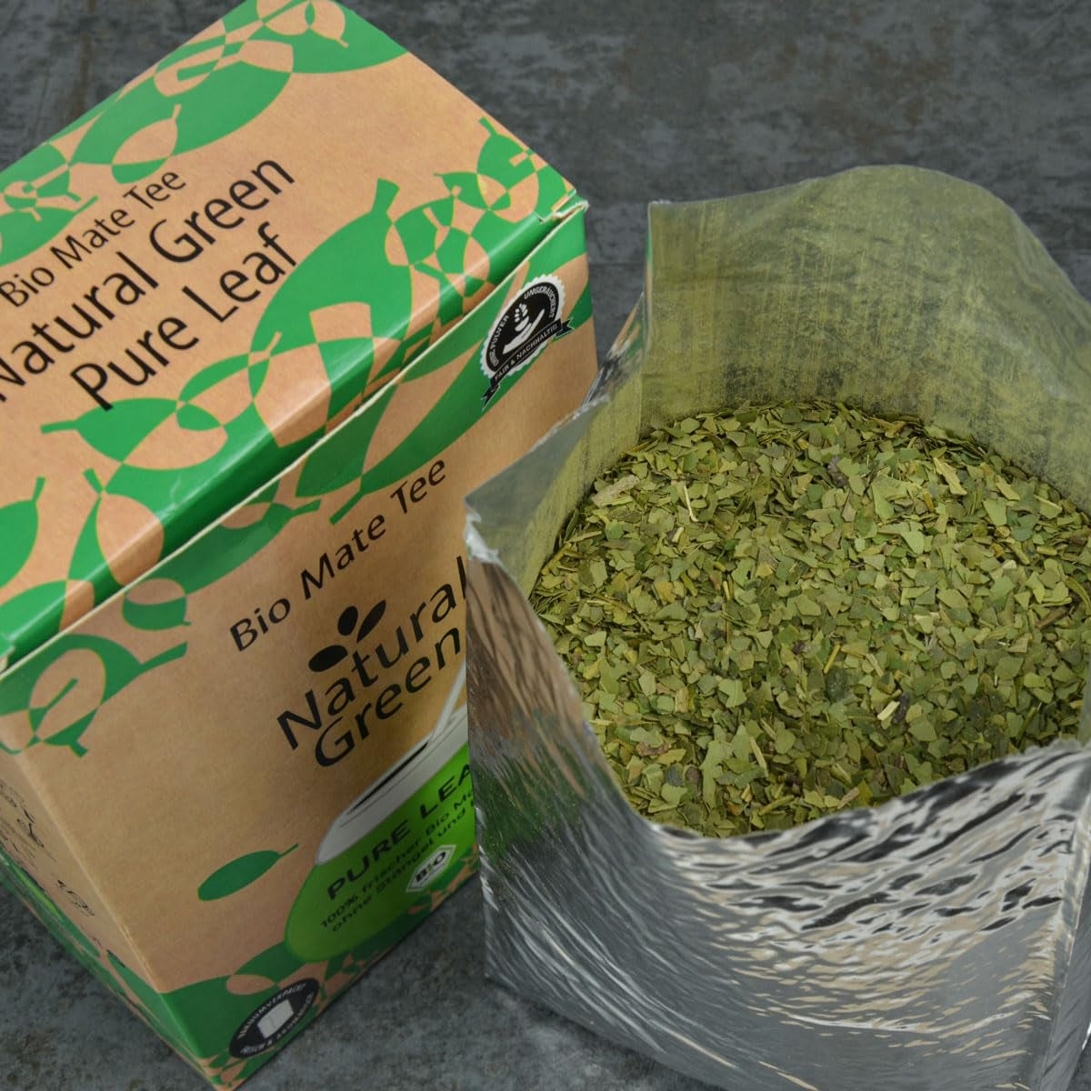 Delicatino - Naturalna zieleń PURE LEAF 500G, organiczna yerba mate bez łodygi, świeża i bezdymna, uprawiana organicznie, pakowana próżniowo dla maksymalnej świeżości