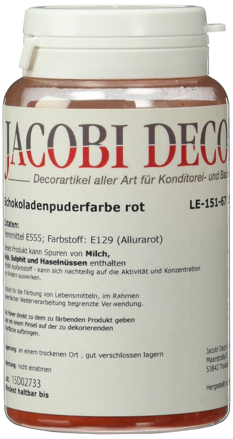 Cake Company Rozpuszczalny w tłuszczach proszek czerwony barwnik (1 x 25g) | Idealny do barwienia żywności. Efekt metaliczny