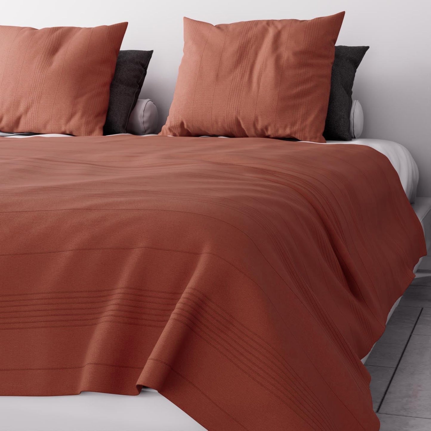 Soleil D'Ocre, Adele, narzuta, narzuta na sofę, bawełna, ceglasty, 220 x 240 cm Łóżka i koce Besuche den Soleil d'ocre-Store Domyślny tytuł sklepu