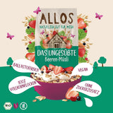 Allos, niesłodzone muesli jagodowe, opakowanie 5 x 500 gram Płatki Naty Shop