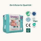 Pieluchy Bambo Nature dla niemowląt, rozmiar 0 (1-3 kg), 144 szt., opakowanie miesięczne | Pieluszki Premium ze zwiększoną ochroną przed wyciekami | Najwyższy komfort i swoboda dla noworodków | Pieluchy testowane dermatologicznie