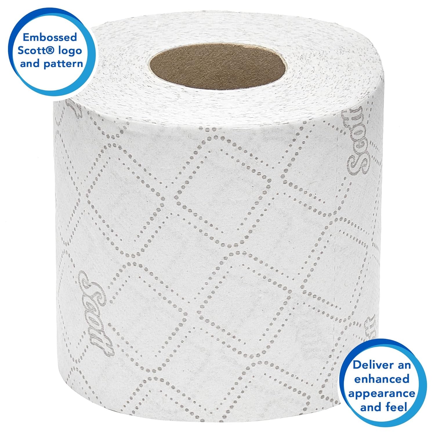Scott® Essentialtm 8519 Papier toaletowy 2-warstwowy biały papier toaletowy z makulatury z certyfikatem Fsc 64 rolki x 350 arkuszy (łącznie 22 400 arkuszy)