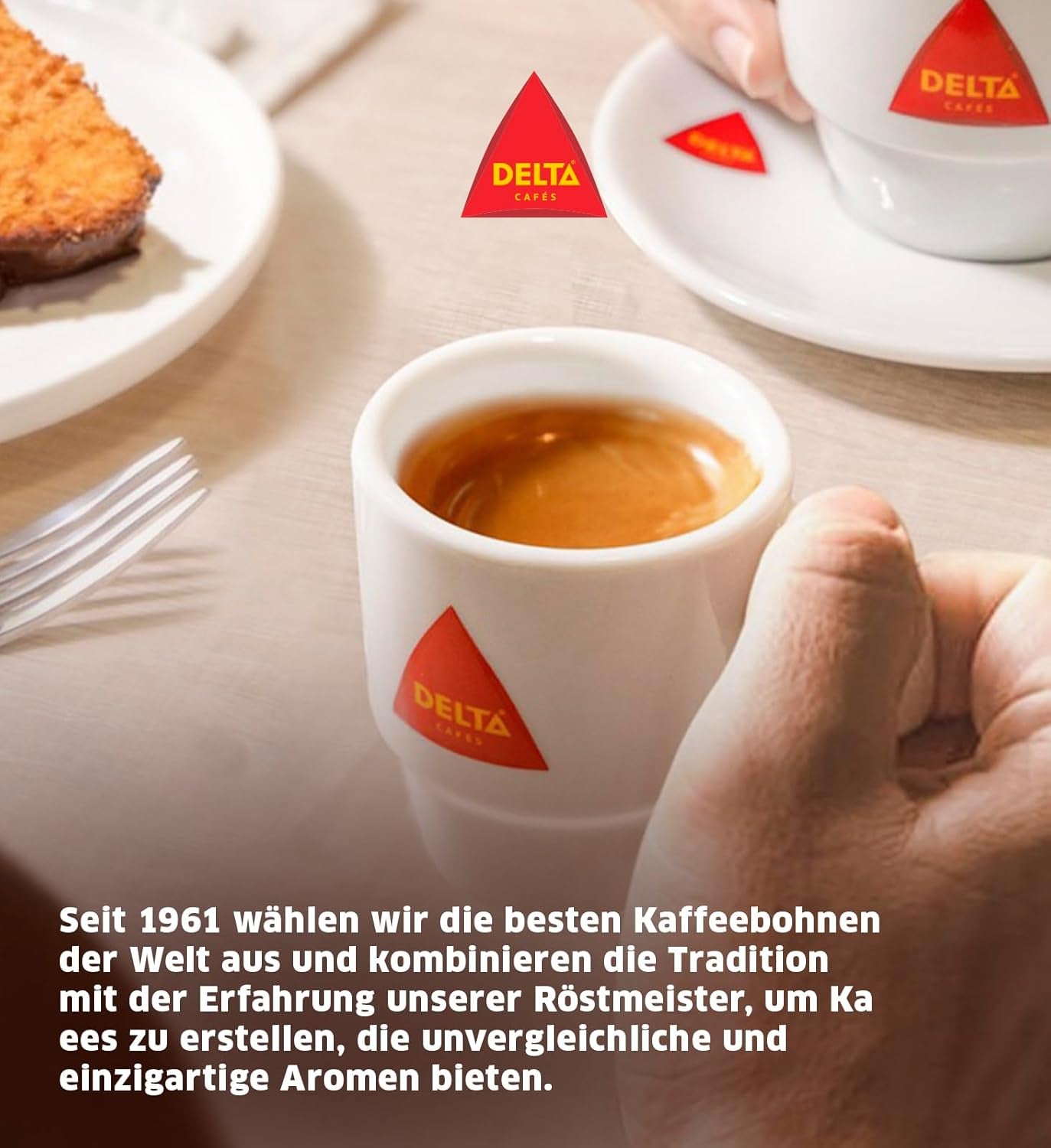 Delta Cafés - Kaffeebohnen Gold - 2 opakowania po 1 kg - Intensität 12 - Vollmundige Arabica-Röstkaffebohnenmischung - Sehr aromaticisch mit Noten von Honig und Reifen Früchten