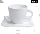 Verso de Mäser, seria La Musica, 18-częściowy serwis kawowy, 6-osobowy porcelanowy zestaw obiadowy, 921172, biały