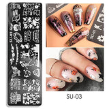 JMEOWIO Szablony do stemplowania paznokci Halloween 6 Stück Nagelstempel Szablony Nail Art Dekoration Nageldesign Zubehör Böse Gruselige Kürbis-Geisterhexe