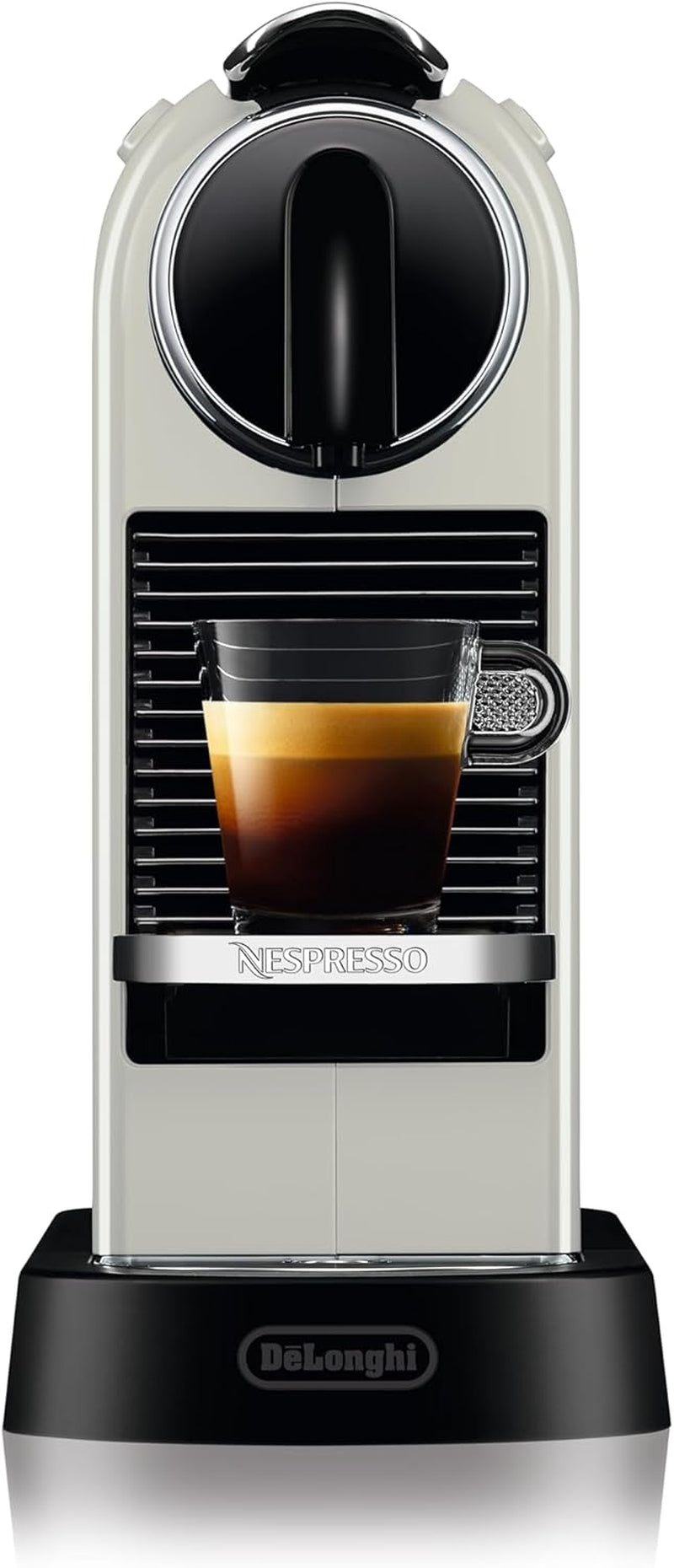 Ekspres na kapsułki Nespresso EN167.W Citiz, pompa wysokociśnieniowa i idealna kontrola temperatury, bez Aeroccino (spieniacza do mleka), funkcja oszczędzania energii, 1260 W, kremowo-biały, 37,4 x 11,9 x 25,5 cm