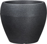 Scheurich Lineo, donica plastikowa, czarny granit, średnica 30 cm, wysokość 24,1 cm, pojemność 11 l.