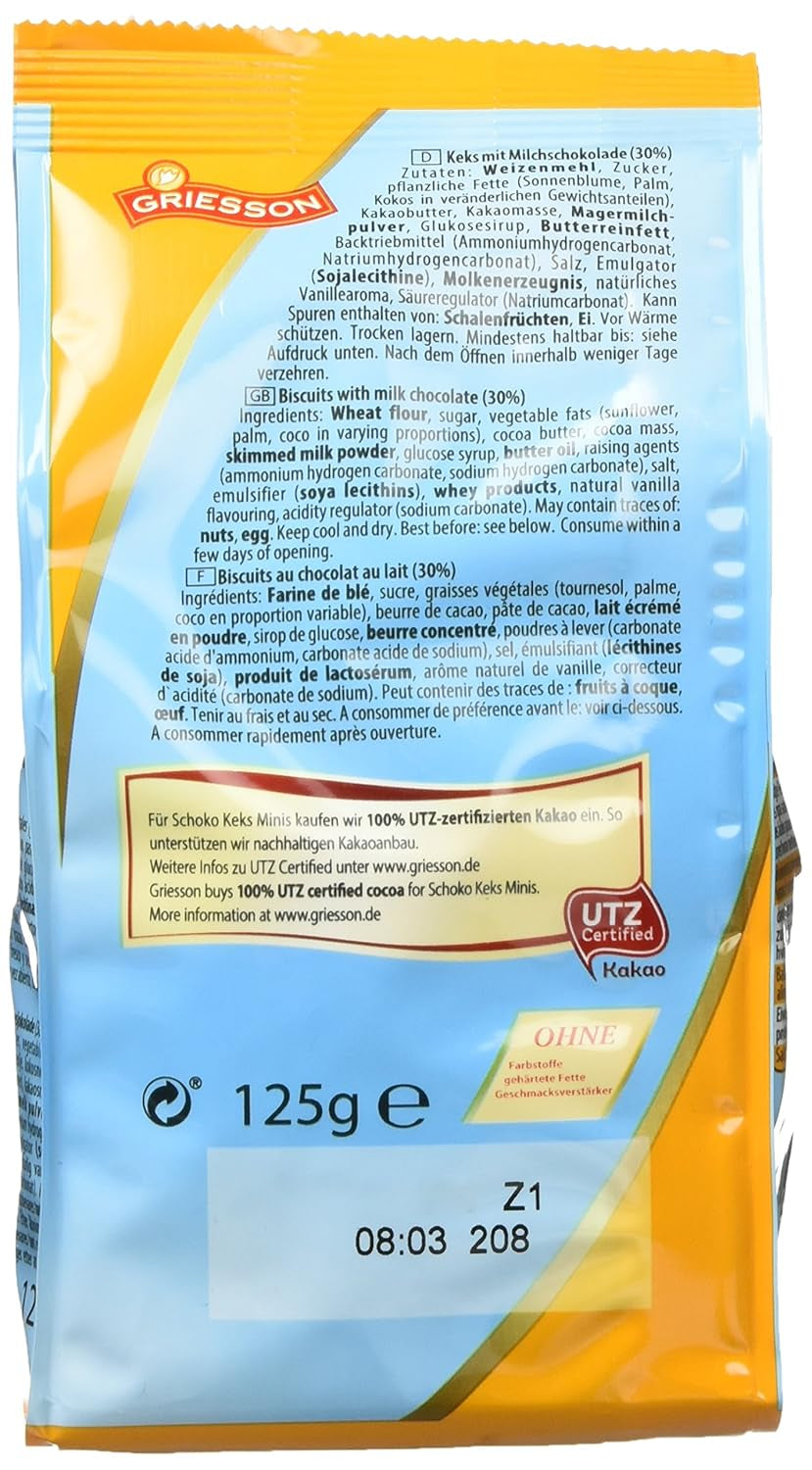 Opakowanie 12 mini ciasteczek czekoladowych Griesson (12 torebek x 125 g)