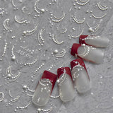 JMEOWIO 3D Nagelsticker Perlenlinie Nail Art Naklejka Selbstklebend Nagelaufkleber 5D Stereoskopisch Dekoration Nageldesign Zubehör 1 Blatt