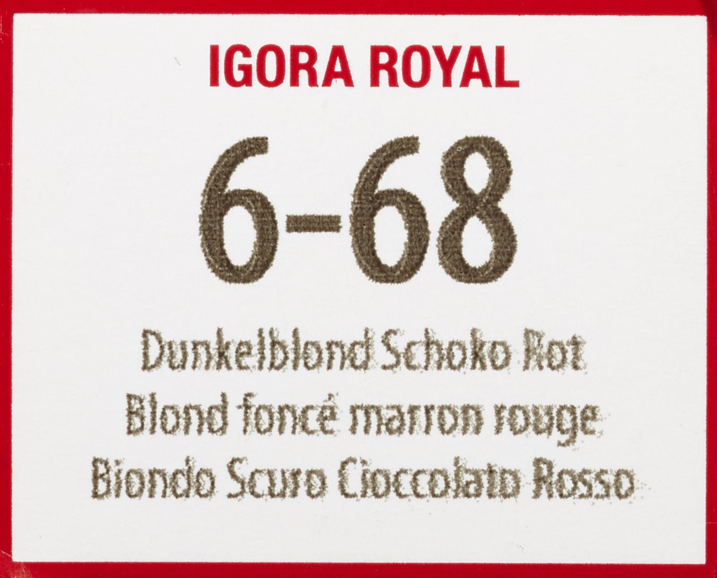 Schwarzkopf IGORA Royal Premium Hair Color 6-68 ciemny blond czekoladowo-czerwony, 1 opakowanie (1 x 60 g) Farba do włosów Naty Shop