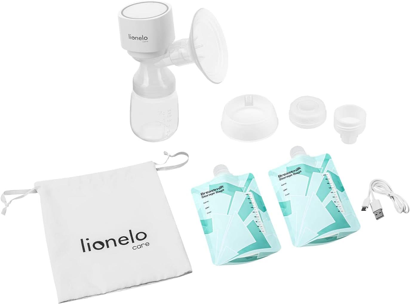 LIONELO Fidi One Bezprzewodowy laktator 180 ml, 3-fazowy laktator przenośny, 9-stopniowy masaż oszczędzający energię, lejek silikonowy 26 mm Czas działania 120 min Bez Bpa Akcesoria Żywność i karmienie piersią Sklep Bebe Naty