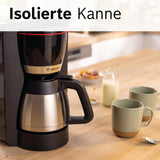 Bosch MyMoment TKA6M273 Ekspres do espresso z filtrem, karafka termiczna 1 l, 8–12 filiżanek, system zapobiegający kapaniu, obrotowy uchwyt filtra, program odkamieniania, wyjmowany zbiornik na wodę, 1200 W, czarny matowy