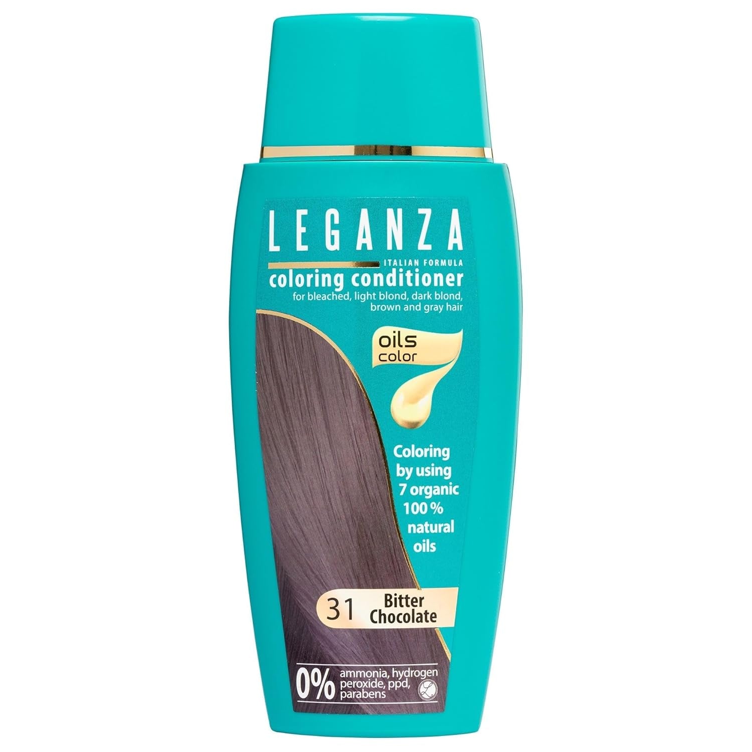 Leganza Naturalny balsam do farbowania włosów Color 71 Café Latte | Farba do włosów bez amoniaku | Wzbogacony 7 naturalnymi olejkami | 150 ml Farba do włosów Naty Shop 31 Gorzka czekolada