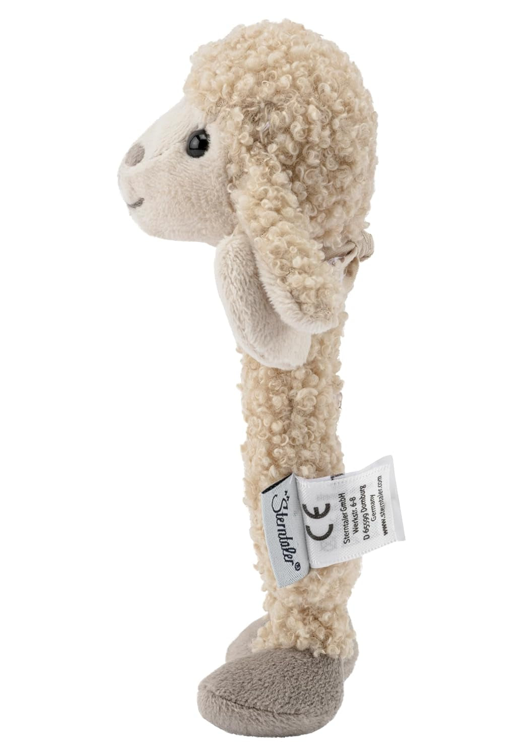 Flocke Sheep Sterntaler Catch Toy - zabawka motoryczna do grzechotania, dotykania i zabawy - pluszowa zabawka dla niemowląt i dzieci z grzechotką jako wiernym przyjacielem - zabawka dla dziecka wykonana z miękkiej tkaniny w kolorze piasku Baby Toys Naty Shop