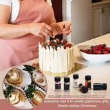 Płynny brokat jadalny - 6 metalicznych kolorów, płynny jadalny brokat w proszku do dekorowania ciast, pieczenia, makaroników - metaliczny barwnik spożywczy, brokatowe kolory do ciastek, kremówek, ciast, babeczek