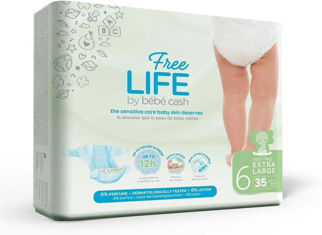 Pieluszka Freelife Baby Cash, Größe 6 (18 Kg Und +), 1 X 35 = 35 pieluch Naty Shop