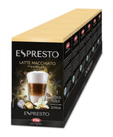ESPRESTO Latte Macchiato Typ Waniliowy, kompatybilny z K-fee i ALDI EXPRESSI*, certyfikat RFA, słodki i harmonijny, 48 kapsułek z kawą i 48 kapsułek z mlekiem
