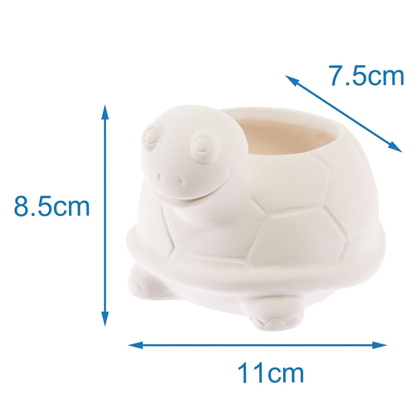 Ceramiczne donice Baker Ross FX594 Turtle - opakowanie 2 sztuk. Pomaluj własną doniczkę