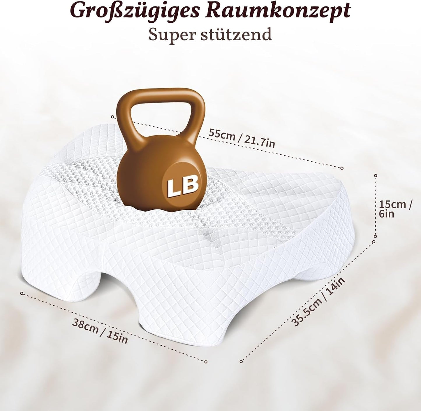 SAHEYER Poduszka do spania bocznego z ramieniem, ergonomiczna poduszka ortopedyczna, poduszka z pianki memory na szyję i ramiona, poduszka na szyję z ramionami o wielu kątach dla wielu pozycji spania (biała) Poduszki ortopedyczne na szyję Naty Shop