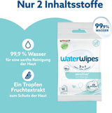 Chusteczki nawilżane WaterWipes Sensitive+ On The Go, 100 chusteczek (10 szt.), 3 w 1 czyści, pielęgnuje, chroni, 99,9% wody, chusteczki bezzapachowe