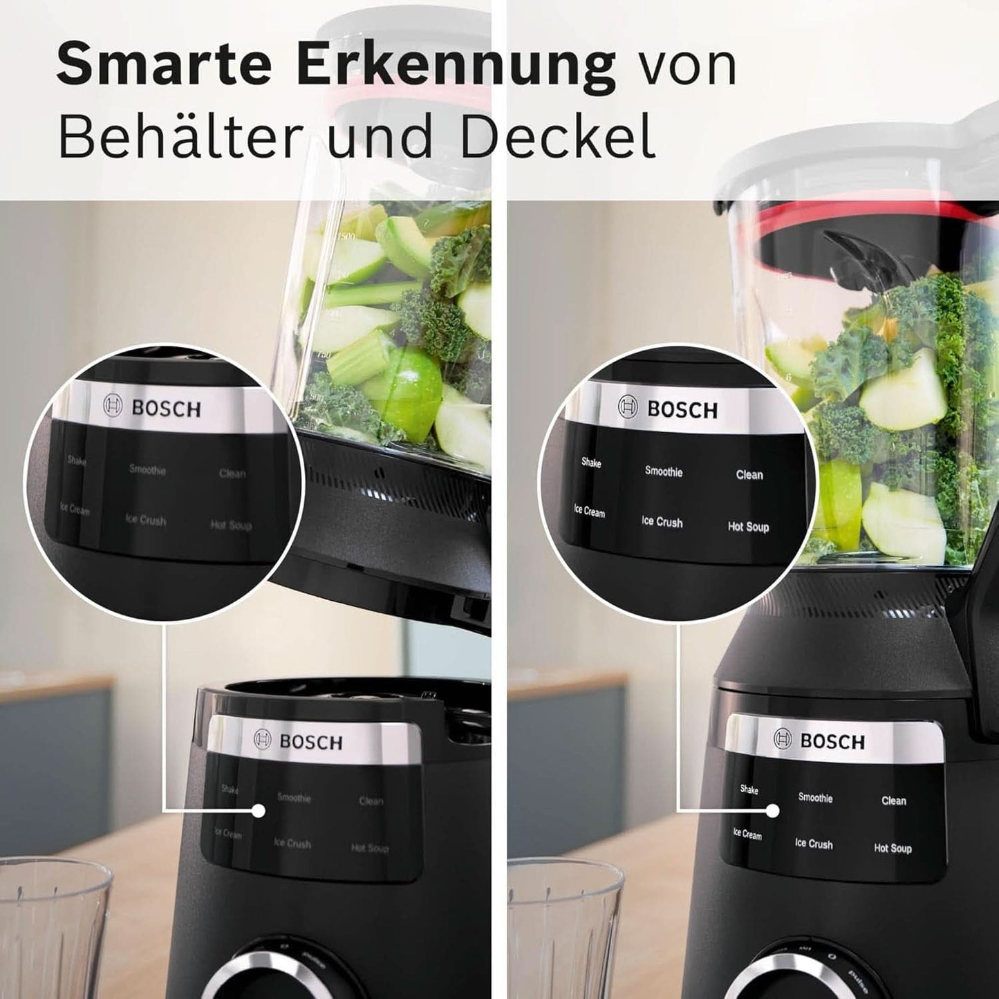 Mikser stojący szybkoobrotowy Vitapower Serie 6 MMBD665B1, 45 000 obr./min, 6 programów Inkl Heiße Suppe & Reinigung, 2 l Mixbehälter, Stopfer, Spülmaschinenfeste Teile, Made in Europe, 1800 W, Schwarz Kitchen Naty Shop