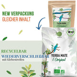 ORIGEENS BIO YERBA MATE TEA 1 KG - The Original I Niepalona, ​​liście, bez łodyżek, kurzu i okruchów I Napój energetyzujący i detoksykujący