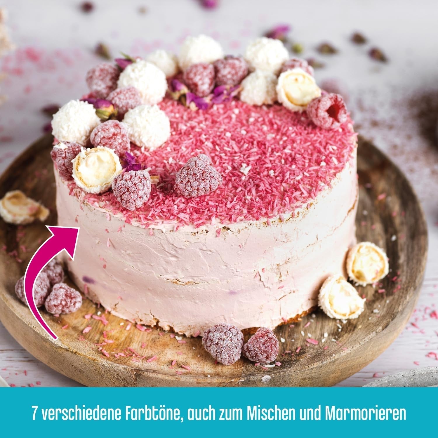 DECOCINO różowa pasta koloryzująca - 20 g - Barwnik spożywczy, idealny do barwienia ciast, kremów i kremów - Nie zawiera azowych kwasów tłuszczowych i glutenu