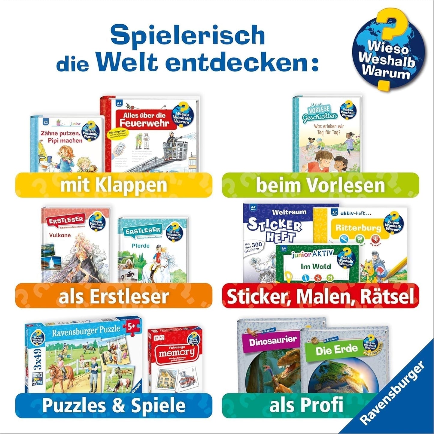 Puzzle dla dzieci Ravensburger 13411 - Stworzenia morskie na rafie koralowej - Dlaczego? Dlaczego? Dlaczego? Puzzle 150 elementów XXL + plakat wiedzy, dla dzieci od 7 lat Puzzle Naty Shop