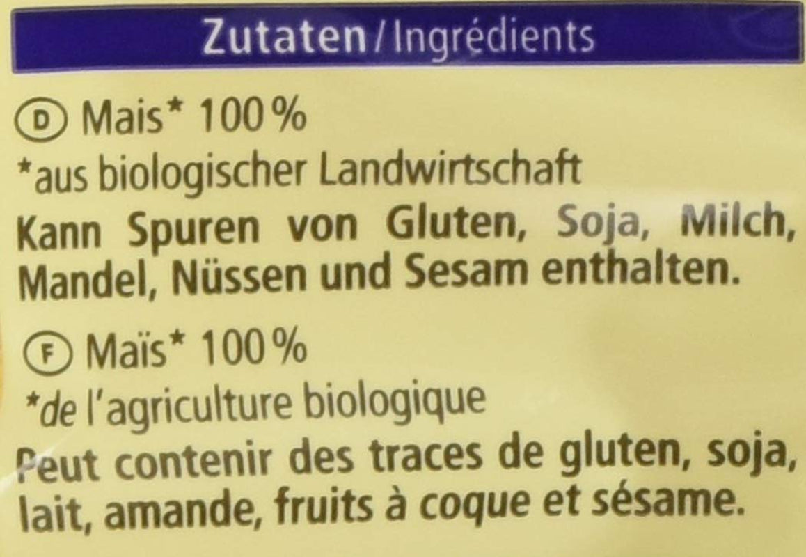 Bio płatki kukurydziane Ungeüßt, 300g płatków zbożowych Naty Shop