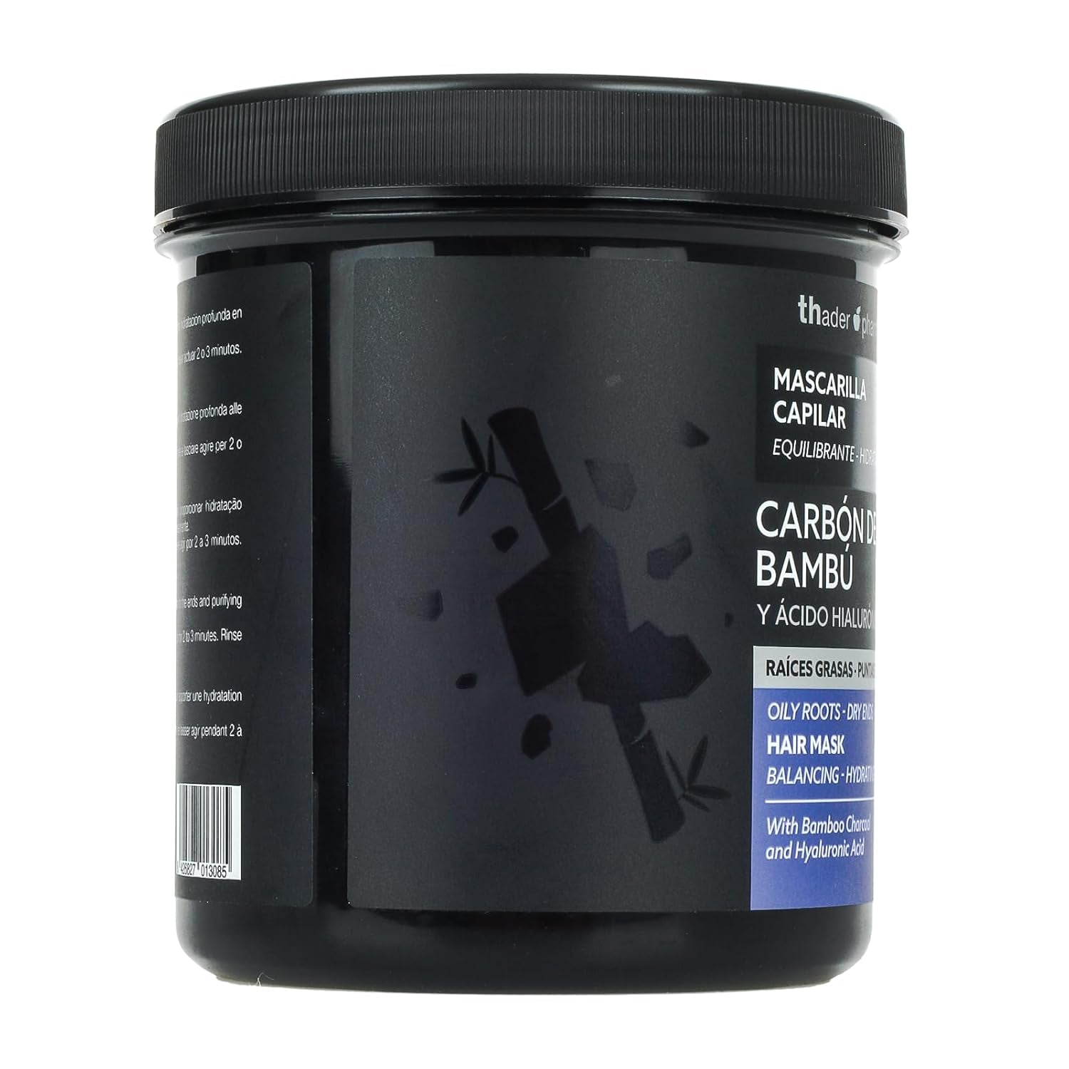 Thader Pharma Balancing Hair Mask z bambusowym węglem i kwasem hialuronowym - Idealna do przetłuszczających się cebulek i suchych końcówek, 700 ml Naty Shop Hair Mask