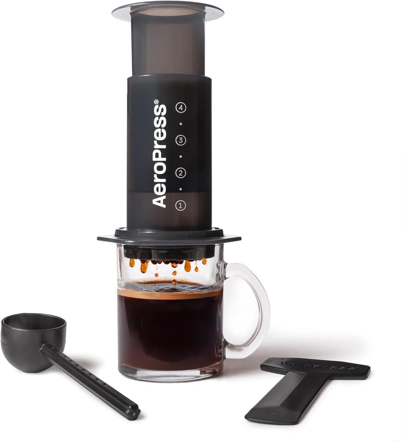 Oryginalny ekspres do kawy i espresso AeroPress, Przenośny ekspres do kawy na poziomie baristy z komorą, tłokiem i filtrami, Szybki ekspres do kawy i espresso