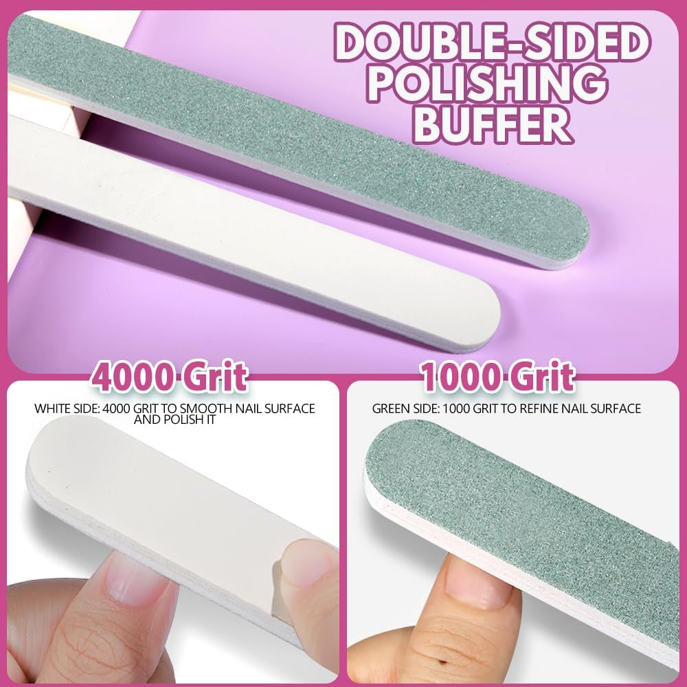 FANDAMEI 20 Stücke Buffer Für Nagel, Nagelfilen Für Gelnägel, Profi Nagelfeile 100/180, Polierfeile Fingernägel, Filen Für Gelnägel, Zestaw do manicure i pedicure