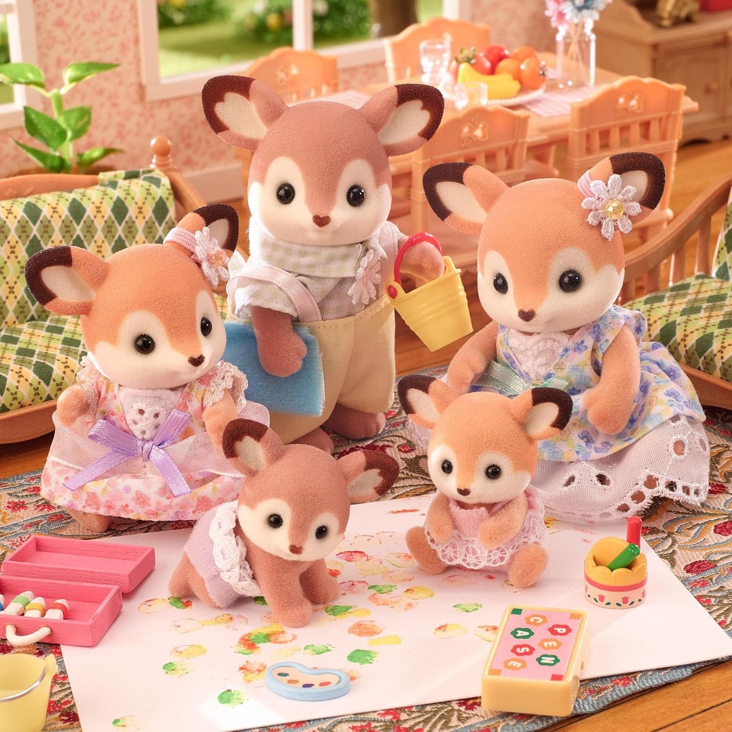 Sylvanian Families 5800 bliźniaków jeleni, zestaw figurek zwierząt, figurki zwierząt leśnych, zabawka dla dzieci w wieku od 3 lat