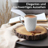 MIAMIO - Zestaw naczyń ceramicznych, 24 sztuki, łączony serwis dla 6 osób - Można myć w zmywarce i używać w kuchence mikrofalowej - Kolekcja Palmanova (biały)